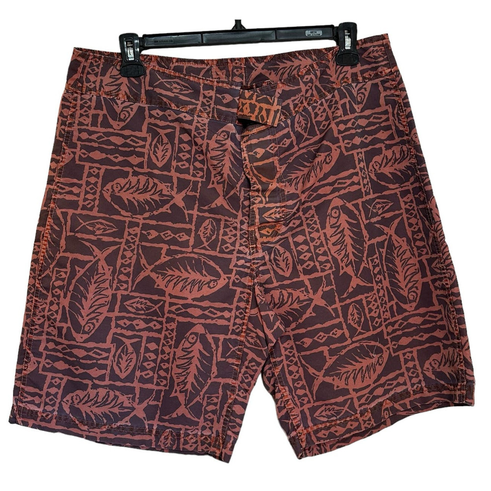 Vintage Deadstock Duke Kahanamoku Nylon Fish Board Shorts Ron Herman XL NWT